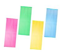 Healvian Set 4 Pezzi Spugna Corpo Esfoliante in Poliestere e Nylon Bordo Rinforzato, per Doccia e Bagno, Esfoliazione Delicata e Pulizia Profonda anche Nelle Zone Difficili