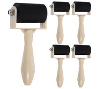 Healvian Set 5 Pezzi Rulli Inchiostro per Stampa Strumento Brayer in Gomma Resistente Impugnatura Ergonomica Accessorio per Stampa Artistica e Pittura per