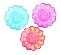 Healvian Set da 3 Vassoi Portauova in Plastica Rigida 24x3 Cm, Distributore e Scatola di Conservazione Riutilizzabile per Uova di Gallina, Organizer Frigorifero Pratico per Colore Casuale