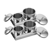 Healvian Set di 2 Tazze per Unghie in Acciaio Inox Coperchio, Igieniche e Anti-perdita, per Salone e Conservazione Personale della Nail Art