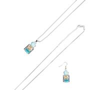 Healvian Set di Orecchini e Collana Bottiglia dei Desideri che Si Illumina al Buio, Piccolo Ciondolo Pendente Vintage in Resina e Plastica Leggera, Gioielli da Donna per Feste e Matrimoni