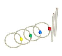 Healvian Set Giochi Anelli per Pezzi 2 Bastoni e 4 Anelli in Corda di Iuta, Giocattolo Interattivo Genitore-figlio, per Feste, Giochi da Spiaggia e Attività All’aperto