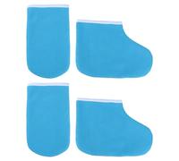 Healvian Set Guanti e Copripiedi in Cera Di Paraffina Per Terapia, Cotone Termico Blu Scuro, Accessori Per Bagno Caldo Mani e Piedi, Uso Professionale e Domestico Per Spa e Cura Della Pelle