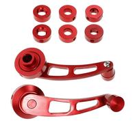 Healvian Set Maniglia Alzacristallo Auto in Lega di Alluminio Rossa Kit Sostituzione Manovella Finestra Presa Comoda Accessorio per Interni Auto Fai-da-Te