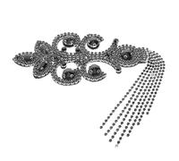 Healvian Spalline Decorative Vintage con Nappine e Strass per Abbigliamento Donna, Accessori Eleganti in Strass Nero per Feste Serali e Vari Eventi