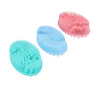 Healvian Spazzola da Bagno in Silicone per Bebè e Bambini, 3 Pezzi, Massaggio Delicato, Pulizia Gentile, Sicura per Lavare i Chioma