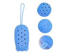 Healvian Spazzola Da Bagno Silicone Con Funzione Automatica Di Schiumatura e Supporto Per Sapone Strumento Per Portatile Per Casa e Hotel Senza Sapone Blu