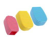 Healvian Spazzola Per Lavare i Vestiti in Silicone 3 Pezzi Set Mini Portatile Per Bucato Pulizia Colletti Polsini e Macchie Colori Rosa Chiaro Azzurro Giallo