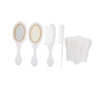 Healvian Spazzole e Pettini per Chioma con Supporto Bianco in Plastica Set 5 Pezzi Set Pettini per Chioma Districanti, per Bagno e Camera da Letto