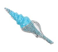 Healvian Spilla a Conchiglia in Lega di Zinco Smalto Blu Strass, Spilla da Giacca e Distintivo da Sciarpa Vintage Hawaiano, Accessorio Versatile per Abbigliamento, Cappelli e Borse,