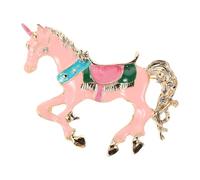 Healvian Spilla a forma di cavallo con strass: spilla a forma di cavallo in smalto, con etichetta di cristallo per animali dello zodiaco, per abbigliamento, cappelli, borse, accessori per il