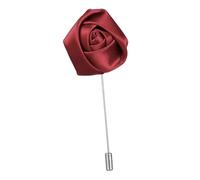 Healvian Spilla da Bavero da Uomo Fatta a Mano Boutonniere a Fiore Color Rosso per Giacca Blazer Cerimonia