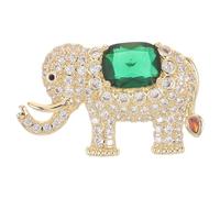 Healvian Spilla Forma di Elefante Strass in Rame Mini Spilla Portafortuna Scintillante per Bavero Accessorio Elegante per Blazer e Cocktail Party