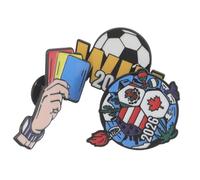 Healvian Spille da Calcio 3 Pezzi 2026 Torneo Internazionale in Lega Smalto a Olio per Cappelli Borse e Abiti Distintivi Sportivi Premio Squadra Calcio Souvenir Fan e Accessori