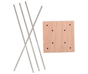 Healvian Strumento per Annodare Paracord in Legno Base Stabile, Jig per Nodi a Sfera e Supporto da Tavolo per Artigianato All’aperto, Kit Compatto per Lavorazione Cordini e Decorazioni Fai