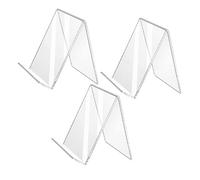 Healvian Supporto Acrilico Trasparente per Libri da Scrivania Leggio da Tavolo Stabile 3 Pezzi 100X115X130Mm Espositore Fermalibro Multifunzione per Ufficio Biblioteca e Studio