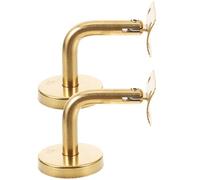 Healvian Supporto per Corrimano in Acciaio Inox 2 Pezzi Supporto Curvo Resistente per Ringhiera Scale Interne ed Esterne Facile da Montare