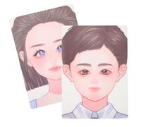 Healvian Tavola Pratica per Pittura del Viso 2 Pezzi in Pet Riutilizzabile e Lavabile per Esercizi di Trucco Artistico Adulti Modelli Facciali per Stage e Pratica Make-Up