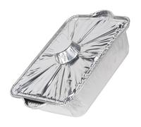 Healvian Teglia Alluminio Usa e Getta 2500ml con Coperchio Resistente Alte Temperature per Barbecue e Uso Indoor in Foglio di Alluminio Argento