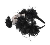 Healvian Teschio Halloween Cerchietto per Donna Corona Floreale Copricapo Gotico Teschio Cerchietto per Capelli Horror per Festa Giorno dei Morti