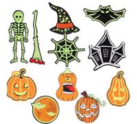Healvian Toppe Termoadesive Halloween in Poliestere Design Luminoso per Decorazione e Riparazione Abbigliamento, per Borse e Calze in Stile Creativo alla Moda