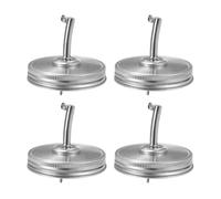 Healvian Versatori per Barattoli in Acciaio Inossidabile 4 Pezzi Beccuccio e Guarnizione per Oli, Aceti e Salse