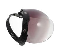 Healvian Visiera per Casco Moto Retrò Lente Sostitutiva in PC Resistente AI Graffi Montatura a 3 Fibbie Ergonomica e Scudo per Casco da Moto Ampio Campo Visivo