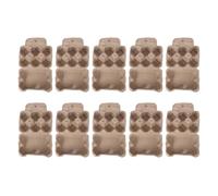 HEANUJJ 10 Pezzi Contenitore per Uova in Carta 6 Scomparti Rotondi, Porta Uova Resistente che Previene Urti e Rotture, per Frigorifero e Cucina
