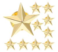 HEANUJJ 10 Pezzi Distintivi a Stella a Cinque Punte in Lega Oro, Facili da Attaccare e Togliere, per Decorazioni di Costumi e Vita Quotidiana