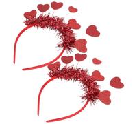 HEANUJJ 2 Pezzi Fasce per Chioma a Forma di Cuore Rosso Glitter, Leggere e Comode, Accessori per Chioma per Carnevale e San
