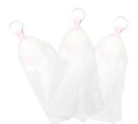 HEANUJJ 3 Pezzi Sacchetti in Rete per Sapone Esfoliante Corpo e Viso, Design Coulisse, Tessuto Confortevole in Grenadine Bianco per Pulizia Delicata