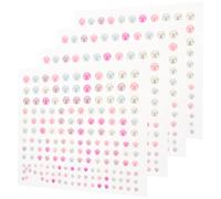 HEANUJJ 4 Fogli Adesivi Autoadesivi Perle Piatte, 660 Perle Decorative per Nail Art, Trucco Viso e Decorazioni Fai da Te, Adesivi di Gemme Resistenti per Progetti Creativi e Abbellimenti