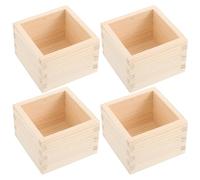 HEANUJJ 4 Pezzi Scatola in Legno per Sakè in Design Giapponese Quadrata, Forte Stabilità e Facile da Riporre, per Feste e Uso Domestico