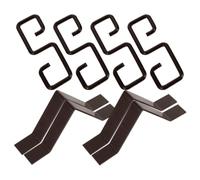 HEANUJJ 4 Set Gancio Adattatore per Catena Pioggia a V in Ferro Nero | Clip per Grondaia e Pluviale, Drenaggio Tetto Esterno, Installazione Semplice e Flusso Controllato