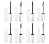 HEANUJJ 8 Pezzi Tubo per Ciglia da 10ml in Plastica Bianca Opaca con Tappo Argento Opaco, Resistente All’ossidazione alla Perdita, per Olio Ciglia e Gloss Labbra da Borsa Cosmetica