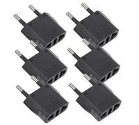 HEANUJJ Adattatore da Parete Europeo 6 Pezzi in Rame e Abs, Caricatore Portatile Compatto 125-250v per Viaggi e Uso Domestico