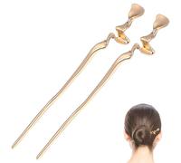 HEANUJJ Bacchette per Chioma da Donna Stile Antico Dettagli Intrecciati 2 Pezzi Bastoncini per Chioma Vintage per Feste e Servizi Fotografici