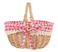 HEANUJJ Cesto Intrecciato Portatile in Vimini con Fodera in Cotone Lino, Grande capacità Versatile per Picnic e Raccolta All'aperto, Design Raffinato e Funzionale per Incontri di Gruppo