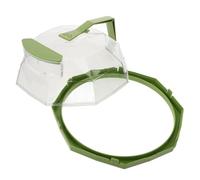 HEANUJJ Coperchio per Alimenti nel Microonde in Plastica Verde Manico, Coprivivande Anti Schizzi per Piatti e Ciotole, per Cucina e Riscaldamento Rapido