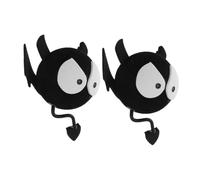 HEANUJJ Decorazione Antenna Auto 2 Pezzi in Plastico Nero a Forma di Diavolo Carina e Creativa per Tetto Auto Accessori Halloween