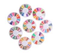 HEANUJJ di Patch per Compleanni e a Forma di 8 Scatole in Pasta Polimerica Decorazioni Resistenti e Pratiche per Nail Art DIY