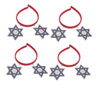 HEANUJJ Fasce per Chioma Hanukkah 4 Pezzi con Stelle di David Blu, Materiale Confortevole in Feltro e Plastica, Design alla Moda per Feste di Passover e Celebrazioni Festive