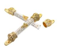 HEANUJJ Mezuzah Resistente all'Usura in Metallo Dorato 2 Pezzi con Pergamena Sacra per Hanukkah e Arredamento Casa Decorazione Ebraica per Porta
