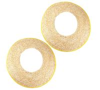 HEANUJJ Parasole per Casco di Paglia in Paglia di Grano 2 Pezzi Ampia Visiera Traspirante e Pratica per Giardinaggio e Ciclismo Colore Casuale