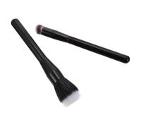 HEANUJJ Pennelli Blush in Fibra Doppio Strato Testa Piatta, 2 Pezzi in Legno Leggero per Trucco Viso, Morbidi e Resistenti che Non Sbiadiscono, per Makeup Quotidiano