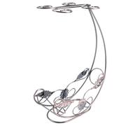 HEANUJJ Porta Bicchieri da Vino in Ferro per Conservare 1 Bottiglia di Vino Rosso e 4 Calici, Supporto Elegante e Decorativo la Casa, Stile Chic e Raffinato