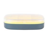 HEANUJJ Portapillole Settimanale da Viaggio, Contenitore per Medicinali in Plastica 6 Scomparti Ermetici, Custodia Portatile per Pillole e Vitamine, Organizer Giornaliero Compatto Blu