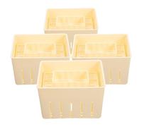 HEANUJJ Pressa per Tofu Formaggio 4 Pezzi in Plastico Beige Scarico Rapido Dell'acqua e Presa Comoda, per Uso Domestico e Preparazione Fai da Te