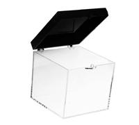 HEANUJJ Scatola Trasparente per Campioni Minerali Piccola, Vetrina per Rocce 6,8x6,8x6,8 Cm Base Nera, Contenitore in Plastica Resistente per Raccolta e Protezione Gemme e Pietre