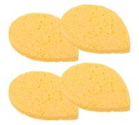 HEANUJJ Set 4 Pezzi Spugnette Viso in Cellulosa Gialla per Rimozione Trucco e Pulizia del Viso, Portatile e Multifunzione per Peeling Delicato e Rimuovi Punti Neri